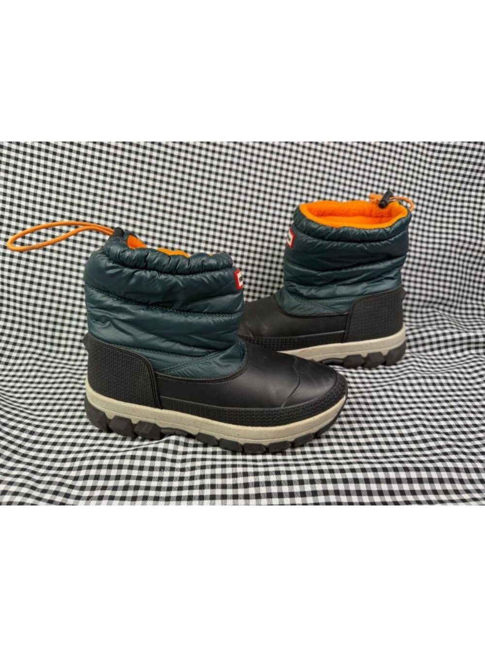 Hunter Insulated Snow Boots Womens US 9 EU 40 UK 7 Green Orange Winter Cozy